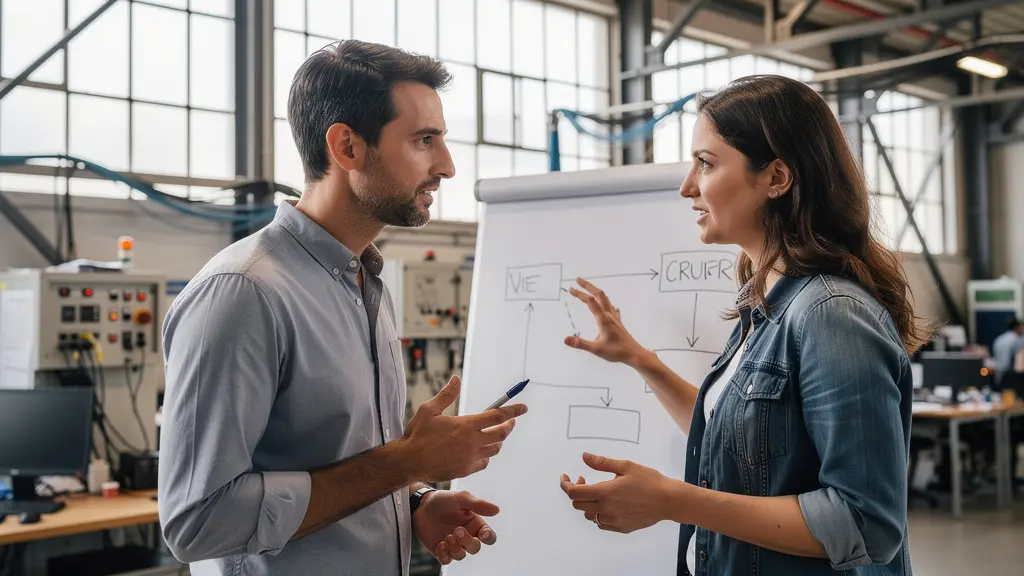 Équipe PME préparant un projet d'investissement en réunion