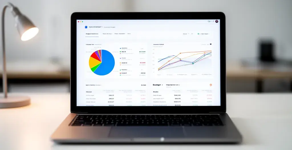 Écran affichant tableau budget détaillé dossier demande financement entreprise